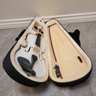 Mendini By Cecilio Violin For Beginners  Kids   Adults- Beginner Kit  4 4  White