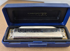 Vintage M  Hohner Blues Harp Harmonica Made In Germany With Original Blue Case
