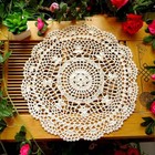 4pc lot Vintage Hand Crochet Lace Doilies Round Table Cloth Mats Flower Placemat