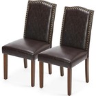 Durable Faux Leather Kitchen Dining Chairs Set Of 2 Easy Clean Modern Design New