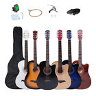 38  41  Beginners Acoustic Guitar With Guitar Case Strap Tuner   Pick Wooden