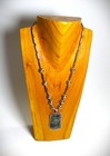 Vintage Southwestern Seraphinite Gemstone Sterling Silver 925 Pendant Navajo