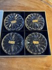 Gorham Full Lead Crystal Glass 3 75    Coasters Set Of 4 - Flower Cut original Box