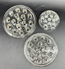 Lot Of 3 Vintage Flower Frogs Heavy Clear Glass Bouquet Flower Arrangements