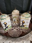 Vintage Bohemian 1970s 3 Bird Tins Toucan  Parakeets  Parrots   Cockatoos  