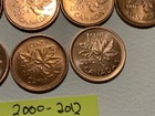 Canada 2000 1 Cent Coin Lot  2000 - 2012    13 One Canadian Penny Coin Lot