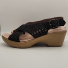 Dansko Jacinda Black Suede Sz 36 Slingback Platform Wedge Heel Sandals Us 6 M