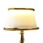 Mini Dollhouse Table Lamp Led Battery Light Gold Base 1 24   1 6 Scale  Dolls