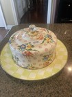 Mackenzie Childs Wildflowers Green Cake Carrier