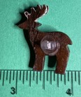 Jhb Deer Elk Stag Brown Wood Hand Paint Applied Shank Novelty Craft Button-b602
