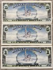 2007 Princess Disney Dollars  Low S n  00002079 3x Matched Set  1  5  10