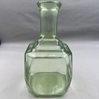 Vtg Anchor Hocking Green Depression Uranium Vaseline Glass Decanter Bottle Flaw