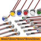 8 12 16 19 22mm Waterproof Metal Led Indicator Pilot Dash Light Panel Lamp Ac dc