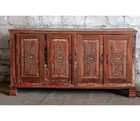 Antique Carved Wood Sideboard 4 Door Buffet Credenza Ornate Vintage Cabinet 69