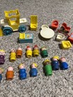 Vintage Fisher Price People And Furniture Lot  Playpen tables  More 35 Pieces