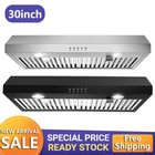30 Inch Kitchen Under Cabinet Range Hood 600cfm Cook Vent Black sliver Leds New