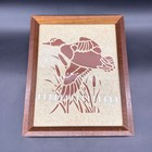 Vintage Duck Wall Hanging Hand Cut Silhouette Art Wood Frame Karens Cuttings 80s