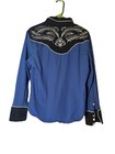 Coofandy Men s Western Embroidered Long Sleeve Shirt Snap Button L  15
