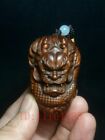 Chinese Old Boxwood Handmade Loong Dragon Figure Statue Netsuke Collection Art