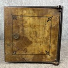 Antique Metal And Wood Safety Deposit Bank Box Safe With Drawer No Key