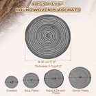 4 Pcs Round Woven Placemats  11 8  Braided Placemat  Gray