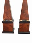 Pair Of Vintage Burl Wood Obelisks By Decorative Crafts  8675 Neo- Classical
