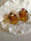 Homco Votives  Lot Of 2  Dark Amber Tulip Design With Grommets  Perfect