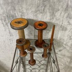 Lot Of 6 Antique Vintage Wooden Industrial Textile Bobbins Spools Variety Sizes