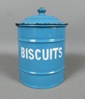 Vintage Enamel Biscuits Storage Jar Canister C1910     25127