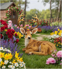 13  H Resin Buck Statue Home Office Decor Animal Figurine Deer Decorations Lawn