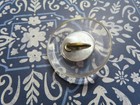 Vintage Button large Lucite acrylic Mop   Metal Ome  Approx  1-5 8   m29