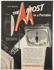 1959 Motorola Portable Tv 17p6 Nasa Space Rocket Launch Photo Art Decor Print Ad