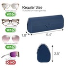 Hard Shell Eyeglass Case  Lightweight For Reading Glasses Large Frames  Blue