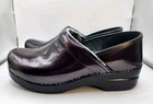 Dansko Professional Clogs Womens Sz 39 Us 8 5 Dark Purple Leather Slip-on Shoes