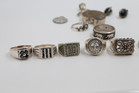 Vintage Sterling Silver Jewelry Lot Solid 925 Mexico Stones Scrap
