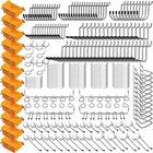 260 Pcs Peg Board Kit Assortment Accessories Tool Metal Hook Pegboard Organizer
