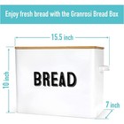 10  Tall Metal Bread Box Storage Container W bamboo Wooden Lid  White  used 