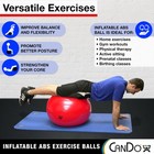 Inflatable Exercise Ball - Orange 21 6   Durable Extra Thick Non-slip Stabili   
