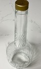 Vintage 1967 Owens Illinois Swirl Glass Liquor Bottle Gold Cap 12    Decanter