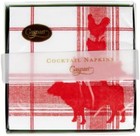  red Barn   40 Caspari Deluxe Triple-ply Paper Cocktail Napkins New In Box