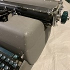 Antique Dark Grey W green Keys Remington Rand Super-riter Typewriter With Cover