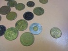 Vintage Lot Of 45 Various Wood  Plastic And Metal Tokens