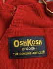Vtg Oshkosh B gosh Red Corduroy Overalls Vestbak Kids Size 6 Bibs Classic Usa
