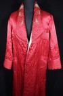 Vintage Chinese Red Silk Embroidered 1940 s Quilted Robe Size Xl Exc Condition