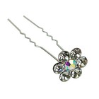 20 Pcs Wedding Bridal Ab Crystal Daisy Flower Rhinestone Hair Pins Clips Diy