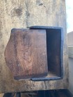 Unique  Antique Primitive Wooden Candle Spill Box Slide Top Square Nail Folk Art