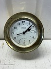 Weems   Plath Brass Clock And Barometer Set Quartz Ships Bell  Barometer Cracked