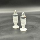 Westmoreland Hobnail Milk Glass Salt And Pepper Shakers Uranium Glow