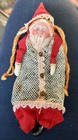 Vintage Japan Celluloid Face Santa Bell Shape Mesh Bag Christmas Candy Container