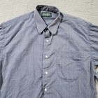 Vintage Gitman Bros Shirt Mens 15 32 Blue 100  Cotton Pocket Striped 70s 80s